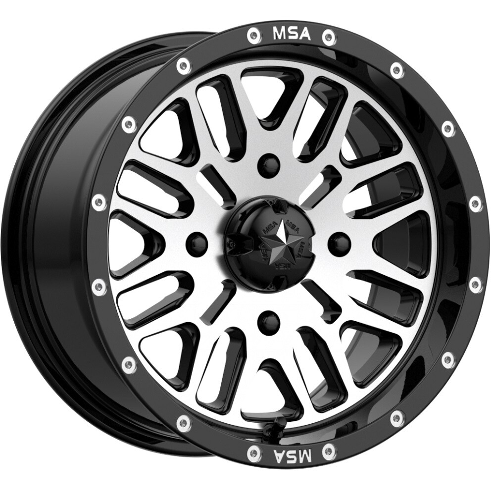 MSA OFFROAD M38 Brute 15X7 4x156 Offset 10 Gloss Black Machined (Quantity of 1)