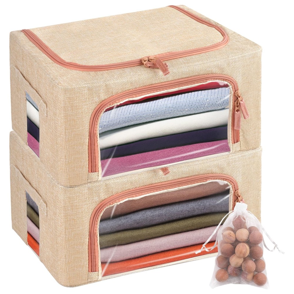 2 Pack 24L Cashmere Sweater Storage Bags with Cedar Balls Breathable & Durable