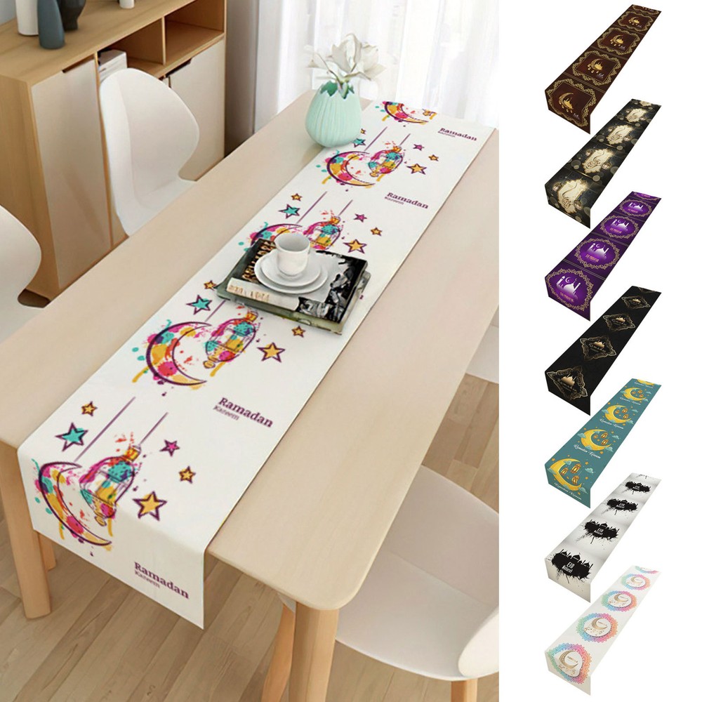EID Mubarak Table Runner Ramadan Decoration For Home Tablecloth Ramadan Kareem