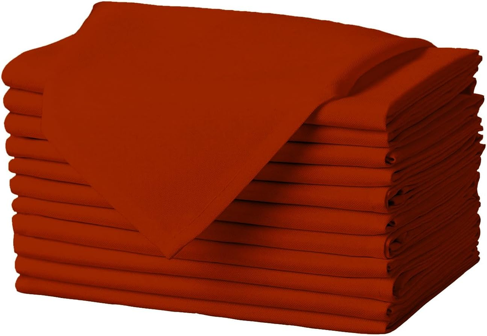Cloth Napkins - 17 X 17 Inch Burnt Orange Dinner Napkins - Set of 12 Soft & Abso