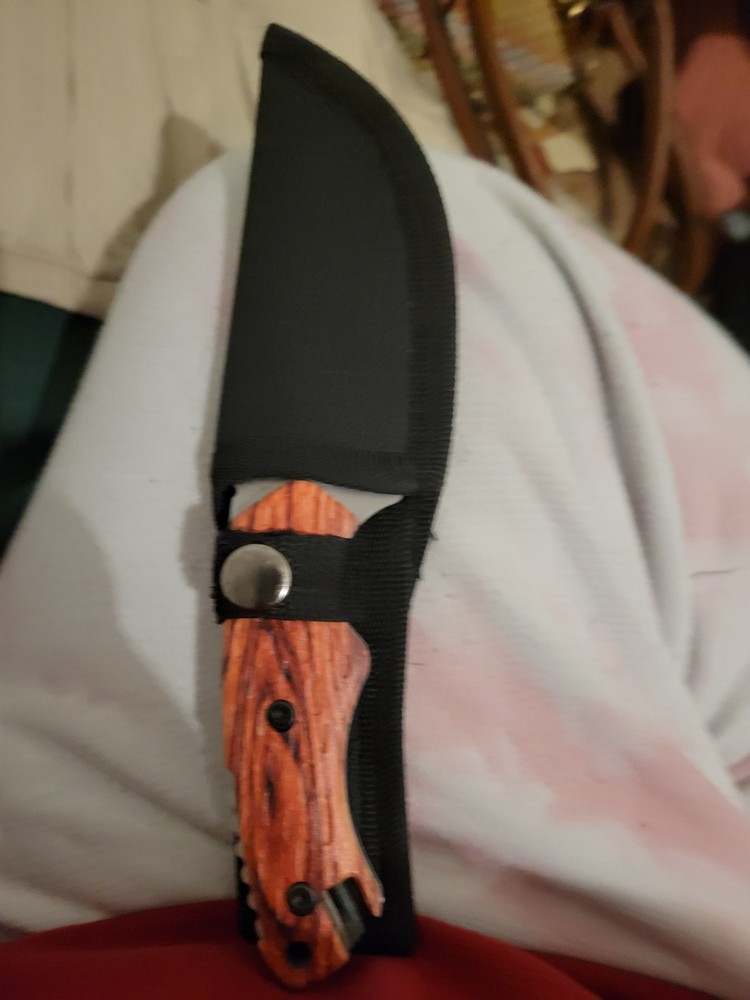 AI Knives Custom Handmade Damascus Steel Hunting Knife Rose Wood Handle-KC5