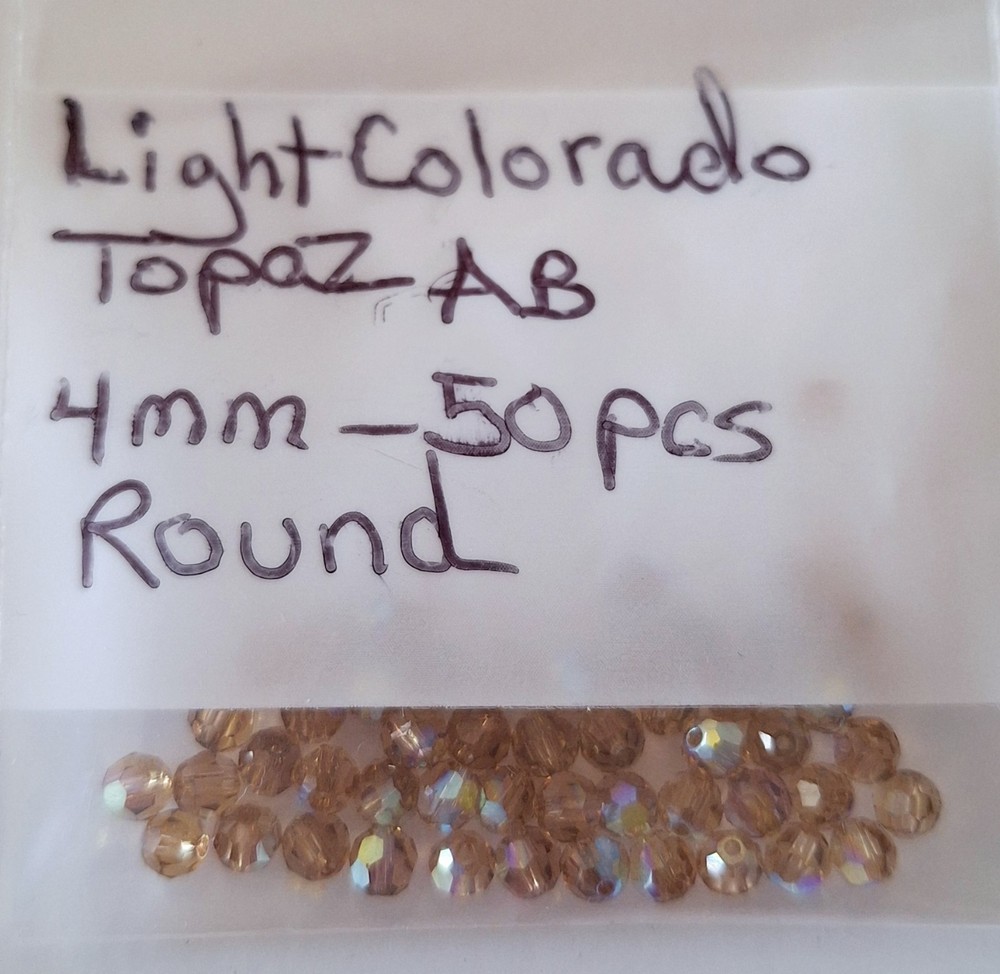 Swarovski Champagne Topaz AB 4mm Crystals Lot of 50 Rare Color