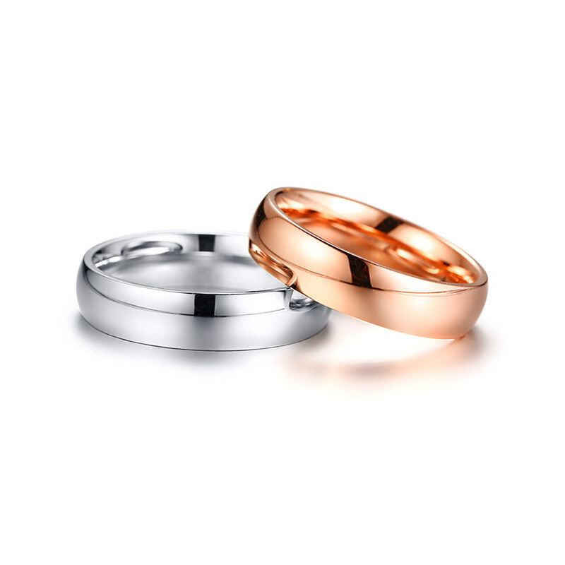Simple Naked Graduation Plain Titanium Steel Men's and Women's Rings