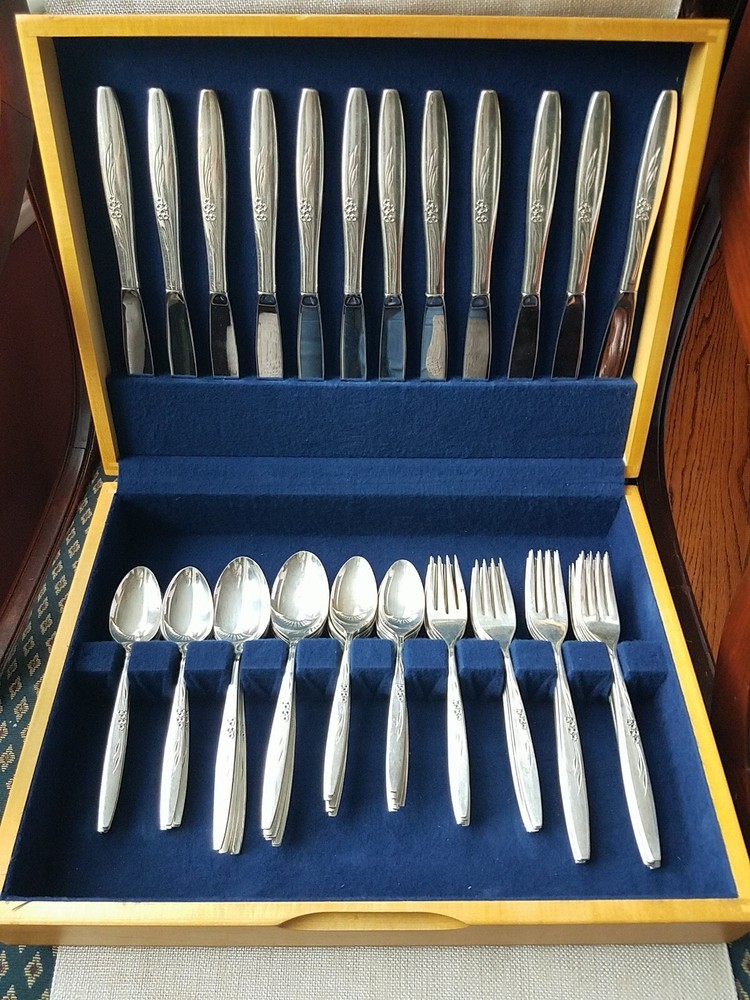 ONEIDA COMMUNITY SILVER FLOWER SILVER PLATE FLATWARE SET 100 PCs. Make Offer Now