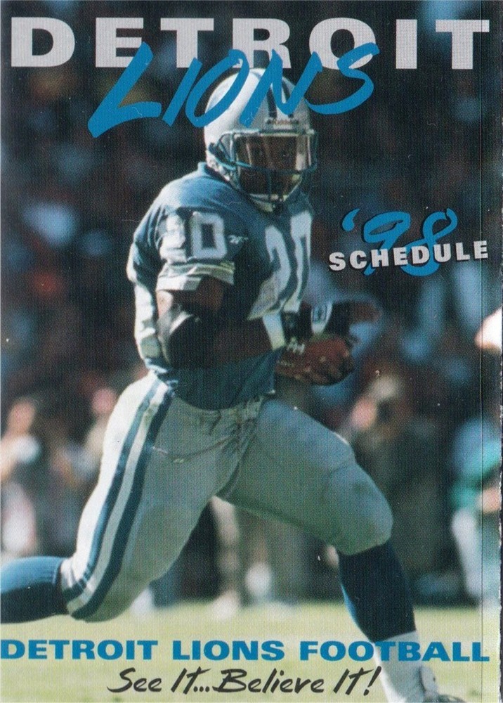 1998 Detroit Lions NFL Football Pocket Schedule- AAA