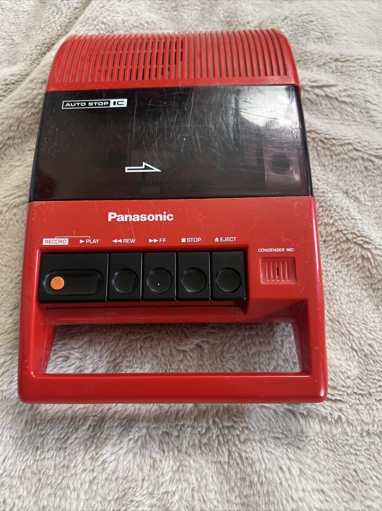 Vintage Panasonic RQ44a Red Portable Cassette Tape Player Recorder Untested