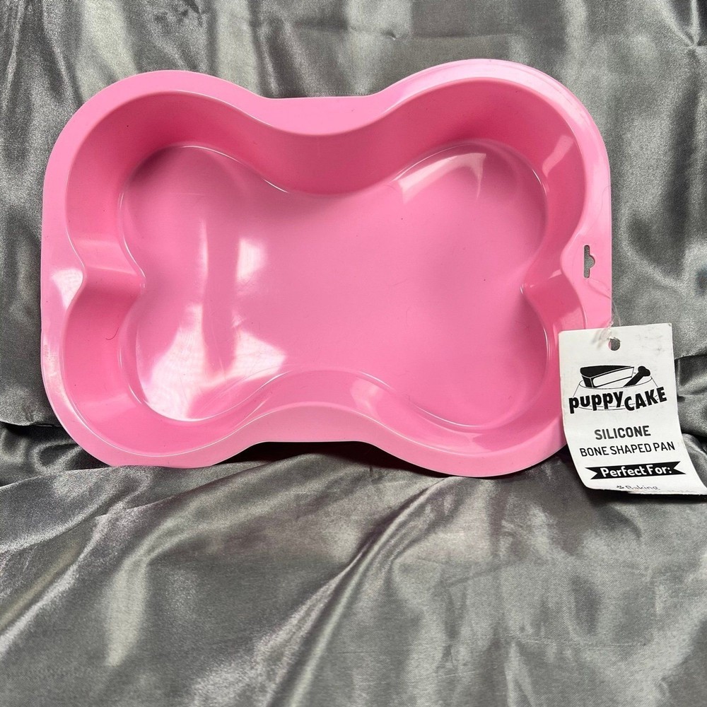Puppy Cake Silicone Baking Mold Dog Bone Cake Pan Pink 9