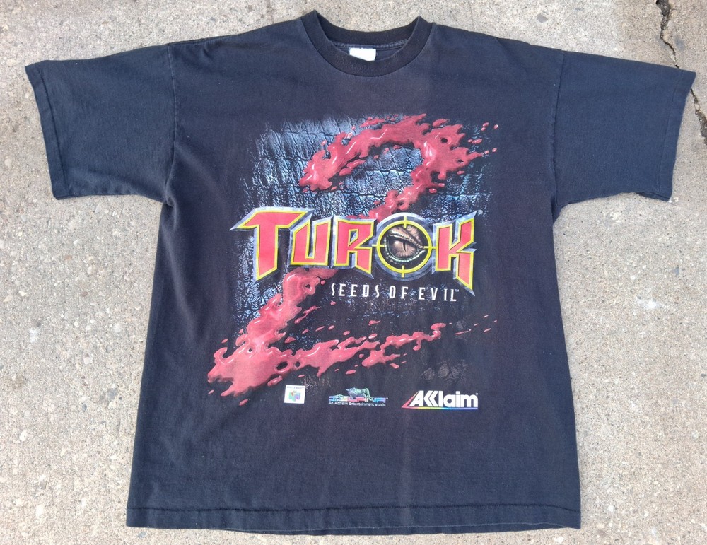 Turok 2: Seeds of Evil - Vintage Video Game T-Shirt - Nintendo N64 Promo - XL