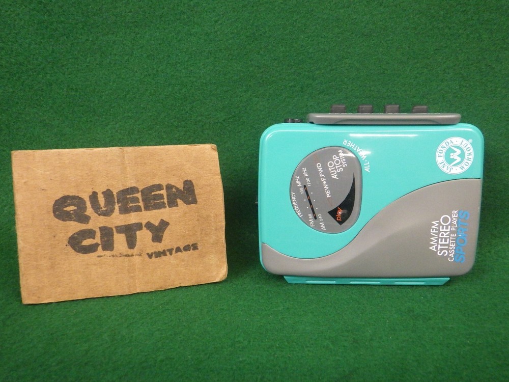 Vintage Jane Fonda JF-ABR Workout Cassette Player AM FM Radio for Parts or Repair-image