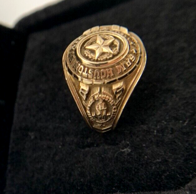 10K Gold 2002 Texas SamHoustonState ClassRing, 7.1g,Sz6, 14mmTop,FREEgftBx$4valu
