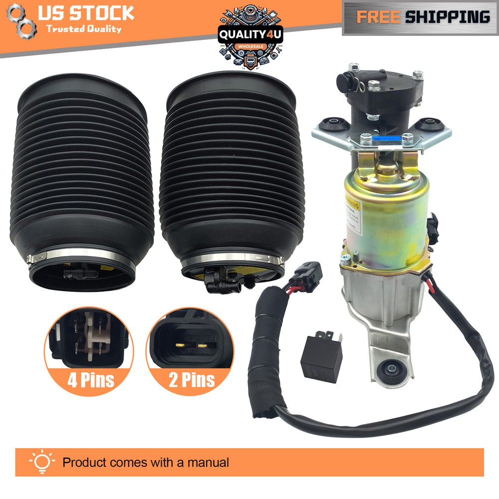 Set of 3 Rear Air Suspension Spring Bags & Compressor for Toyota 4.7L 4808035011