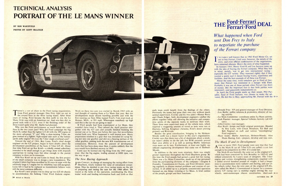 1966 FORD GT40 - PORTRAIT OF A LE MANS WINNER ~ ORIGINAL 9-PAGE ARTICLE / AD