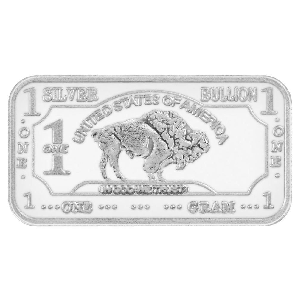 Lot of 100x 1g .999 Fine Silver Buffalo Bars  (Ag)