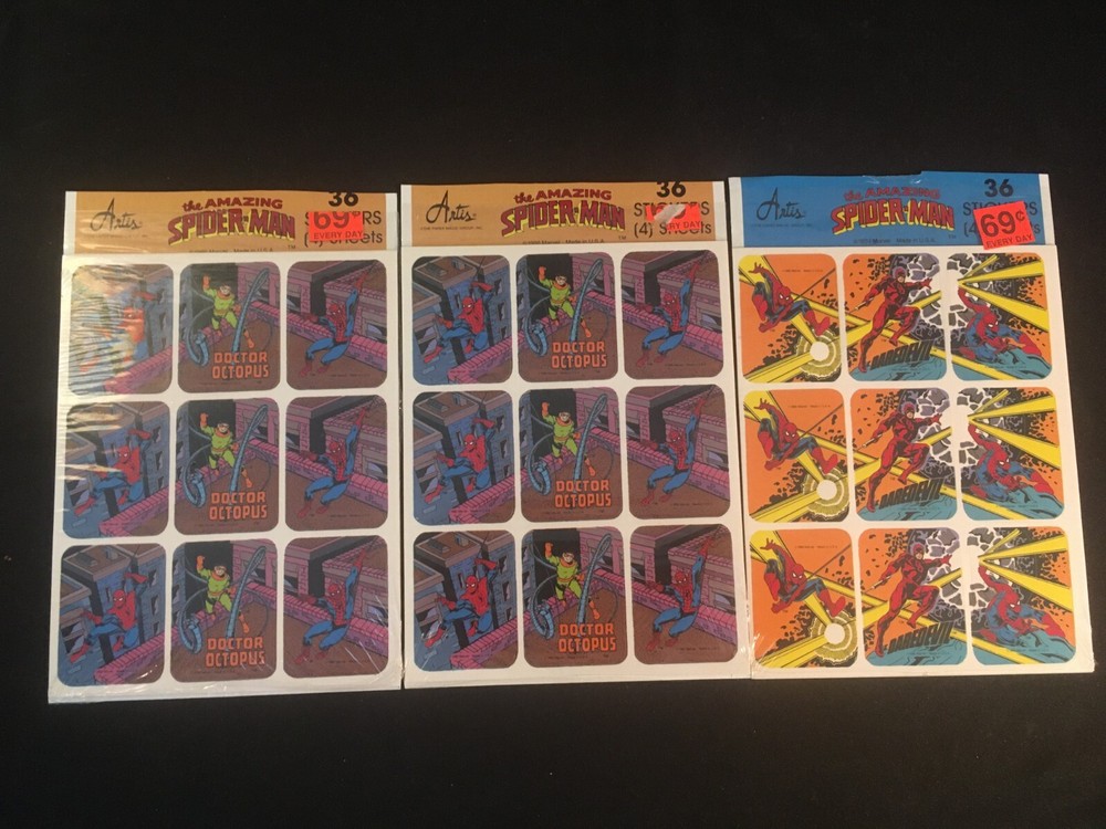 SPIDER-MAN STICKER SETS Three Unopened Packs