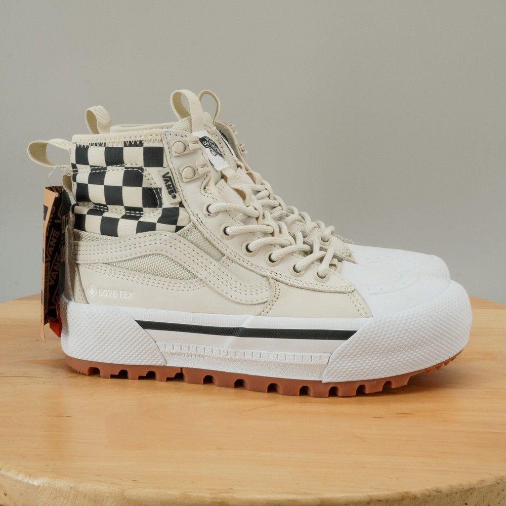 Vans Sk8-Hi Gore-Tex MTE-3 Womens Size 6 Shoes White Black Checkered Hiking NEW