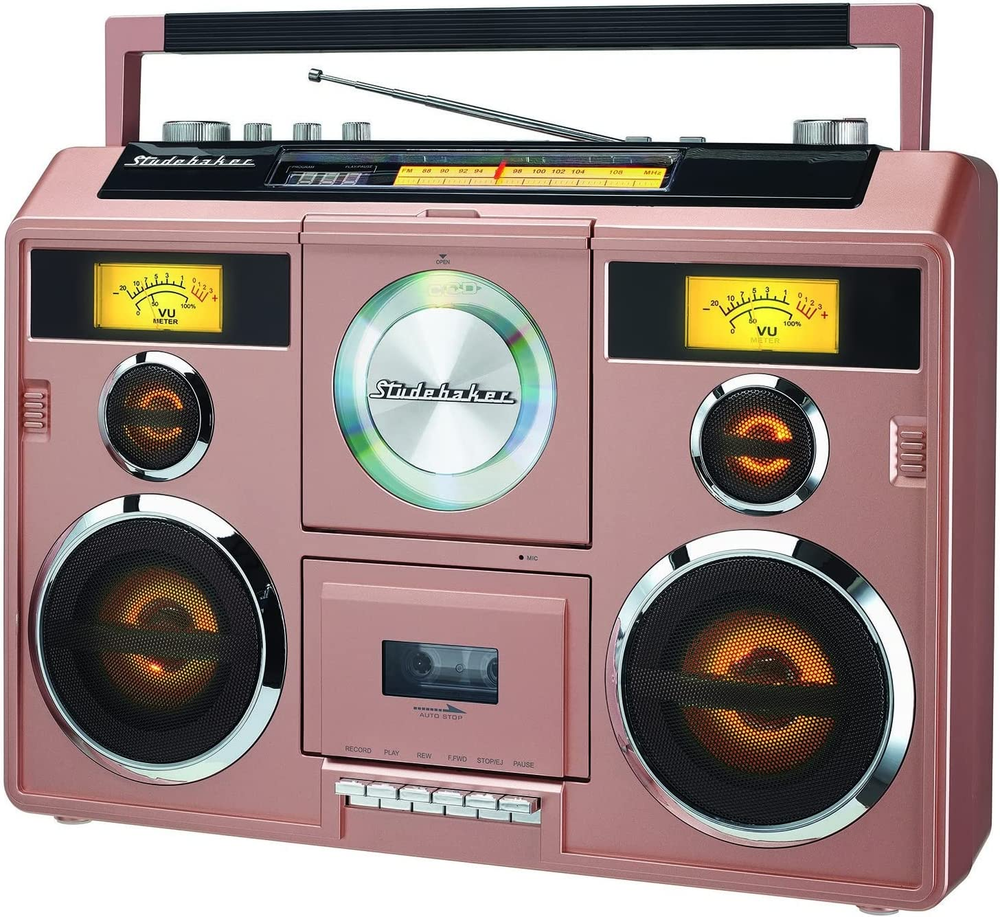 Sound Station Portable Stereo Boombox with Bluetooth/Cd/Am-Fm Radio/Cassette Rec