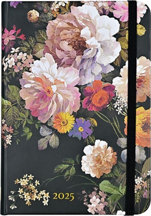2025 Midnight Floral Weekly Planner (16 Months, Sept 2024 to Dec 2025) (Calendar