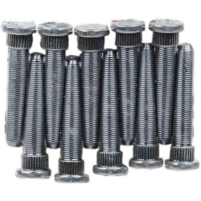 Moser 8010 Black Steel Wheel Stud Kit Set of 10 1/2-20 X 3 with 0.625 Knurl  