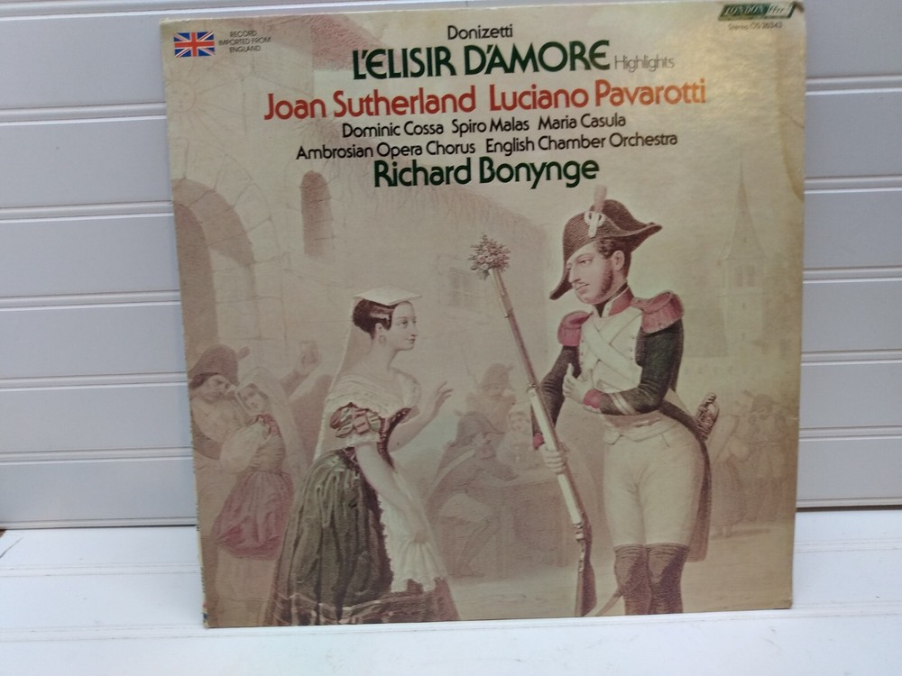 Pavarotti Luciano Joan Sutherland L'Elisir D'Amore Album LP Vinyl Music