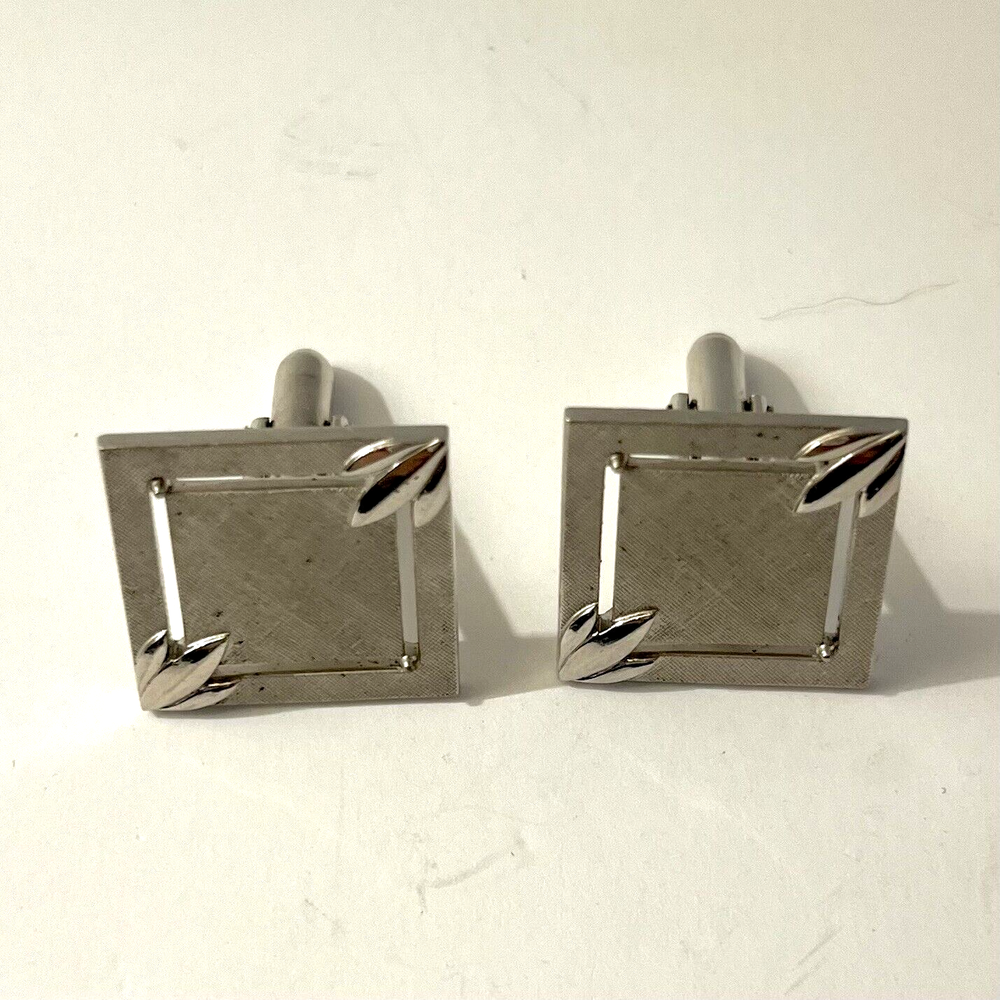 Swank Vintage Silver Tone Men’s Cuff Links Shirt Accessories Executive Business