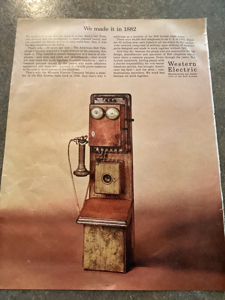 1962 Vintage Ad Western Electric. We Made It In 1882