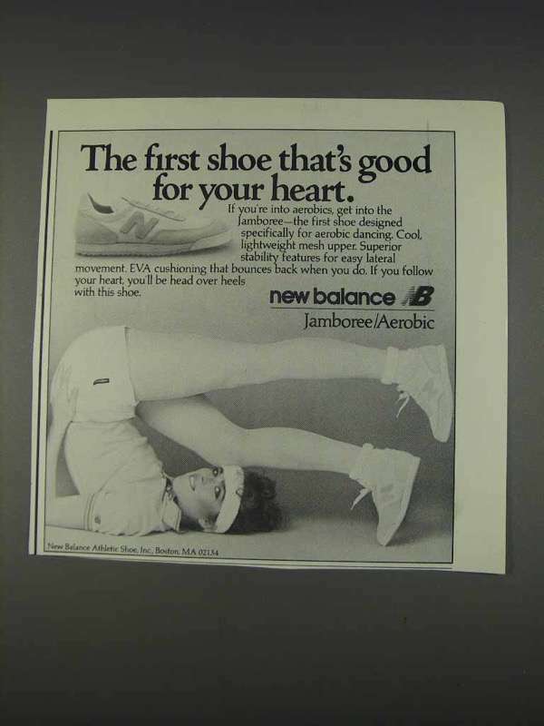 1982 New Balance Jamboree Shoe Ad - Good For Your Heart