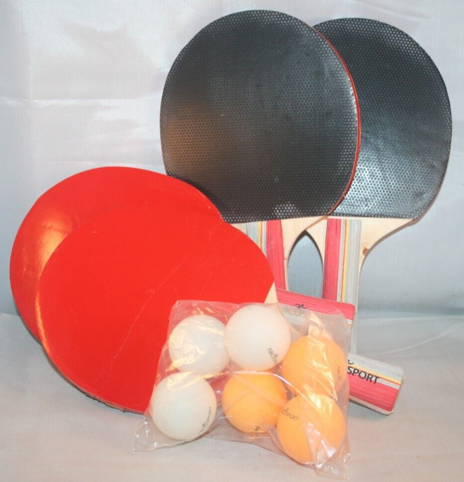 Abco Tech 4-Pack Premium Ping Pong Paddles & Table Tennis Set-image