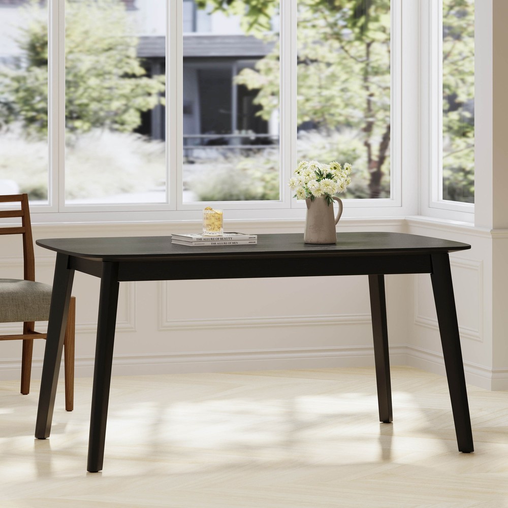 Christopher Knight Home Nyala Black Wood Dining Table Modern Transitional Design  