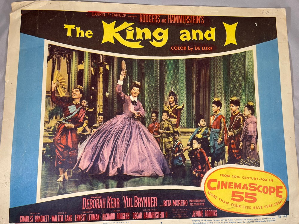 Original 1956 The King and I  U.S. Half Sheet Poster Early Rare Release 11 x 14