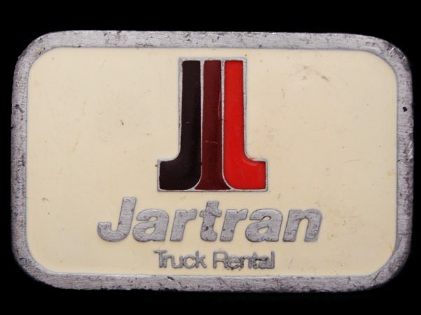 JH27148 VINTAGE 1970s **JARTRAN TRUCK RENTAL COMPANY** PEWTER BELT BUCKLE