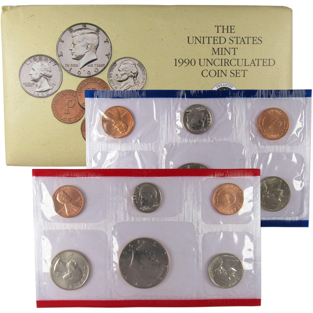 1990 Uncirculated Coin Set U.S Mint Original Government Packaging OGP