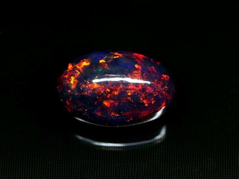 AAA+ Multi Fire Black Opal Cabochon Oval 9x13mm Gemstone-image
