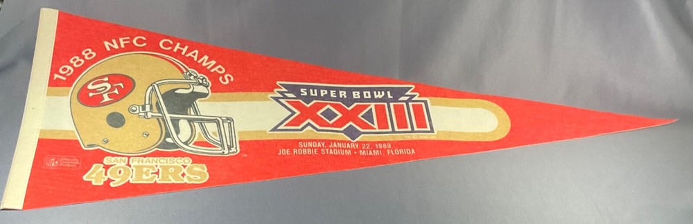 San Francisco Forty-Niners 49ers Super Bowl XXIII 1989 Champion 1988 NFC Pennant