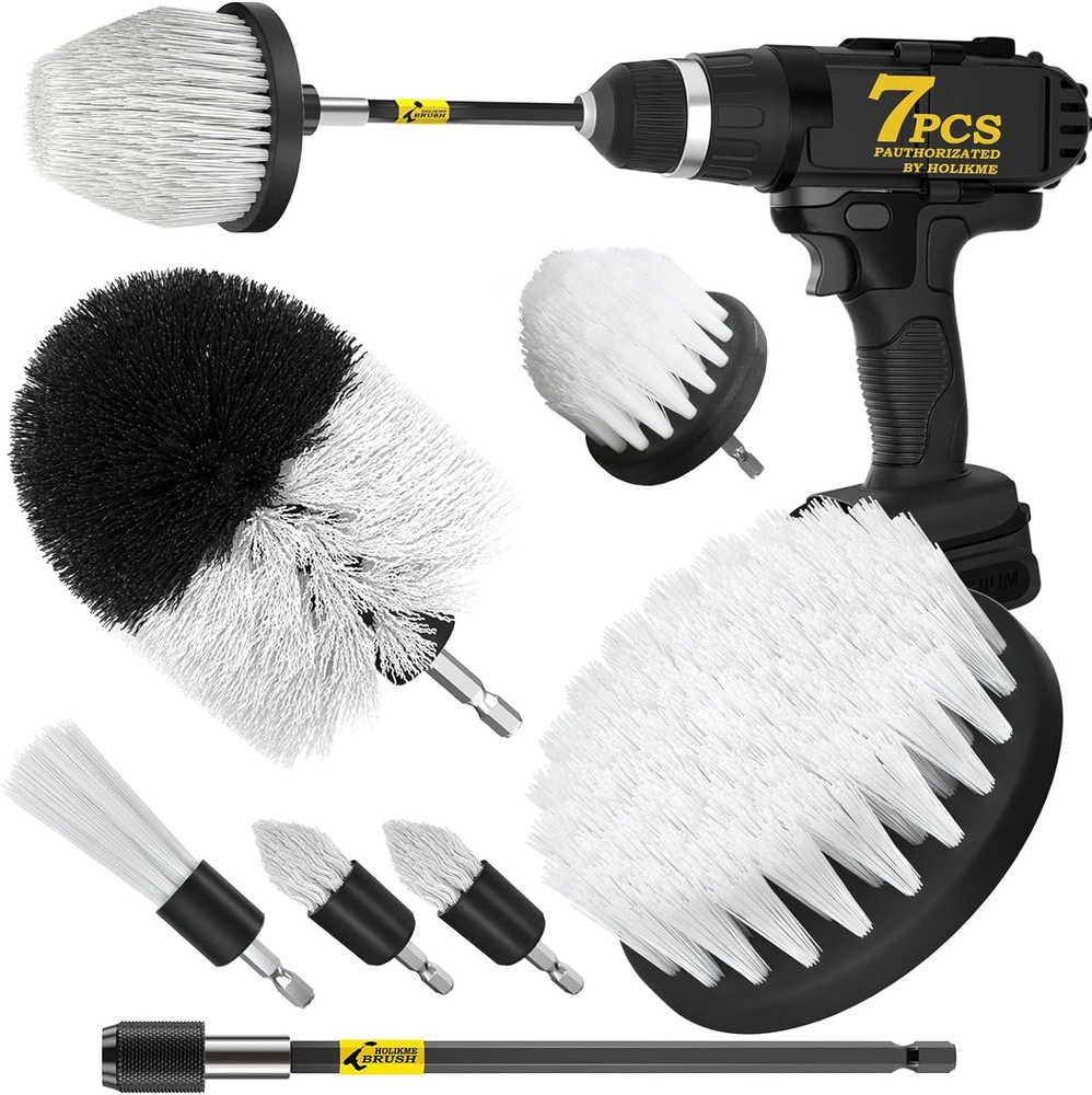 7Pack Drill Brush Set for Car Detailing & Power Scrubbing