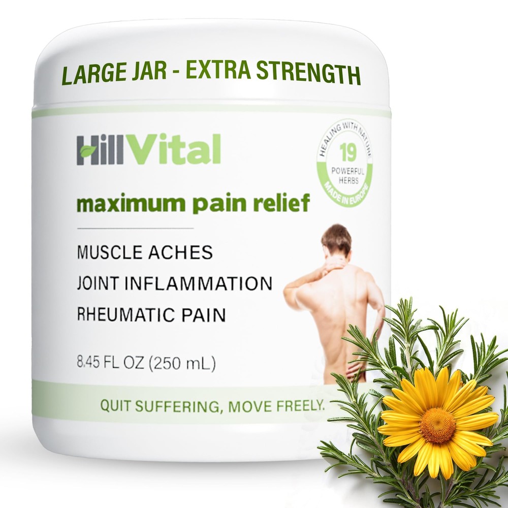 HillVital Maximum Balm Joint Comfort Cream – Extra Strength Arnica Gel Relief...