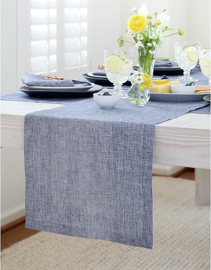 Solino Home  100% Pure Linen Table Runner for Fall , Thanksgiving | Athena