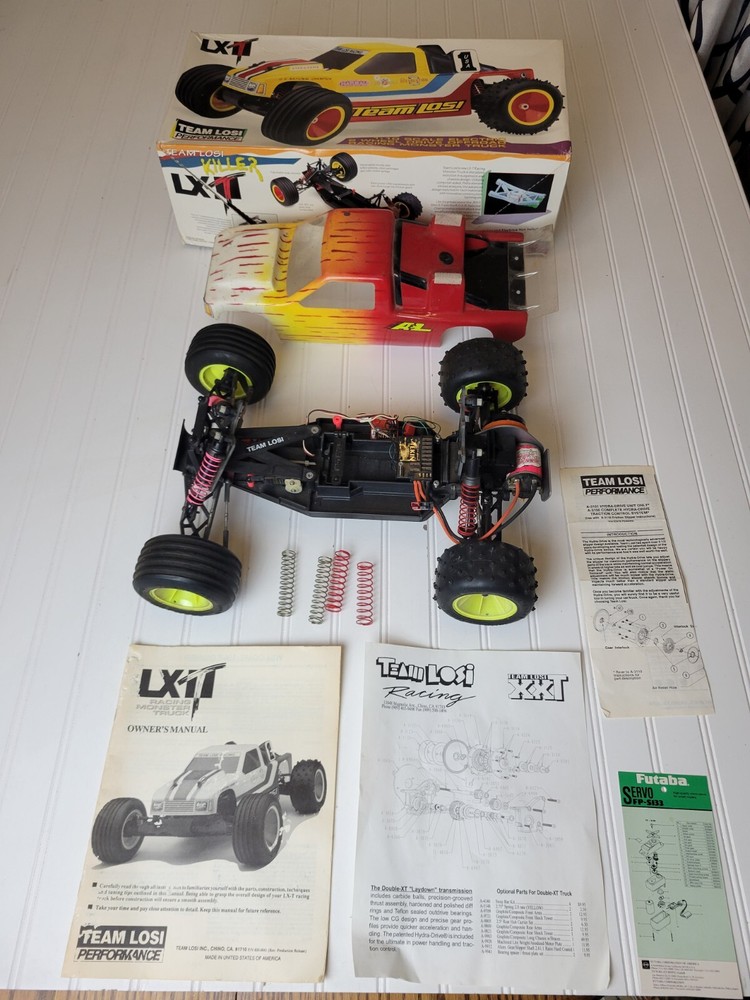 Rare Losi LXT RC Stadium Truck 1/10 Motor Box Paperwork  Art Rc Truck Vintage