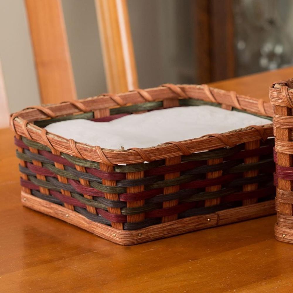 Bear Hollow Baskets Amish and Hand-Made Woven Napkin Basket 8 1/2