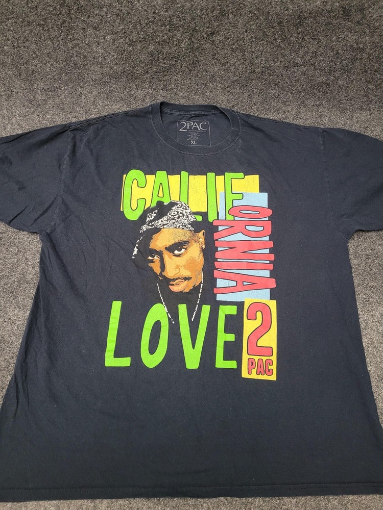2PAC Shirt Mens XL Black California Love Graphic Rap Hip Hop Tour Tee T-Shirt
