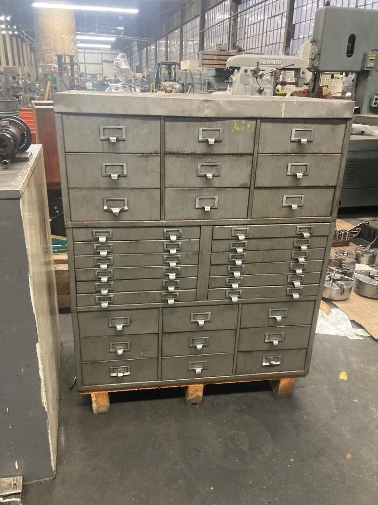 parts/tools Antique  Drawer Metal Small Parts Cabinet     Metal Rare steam punk