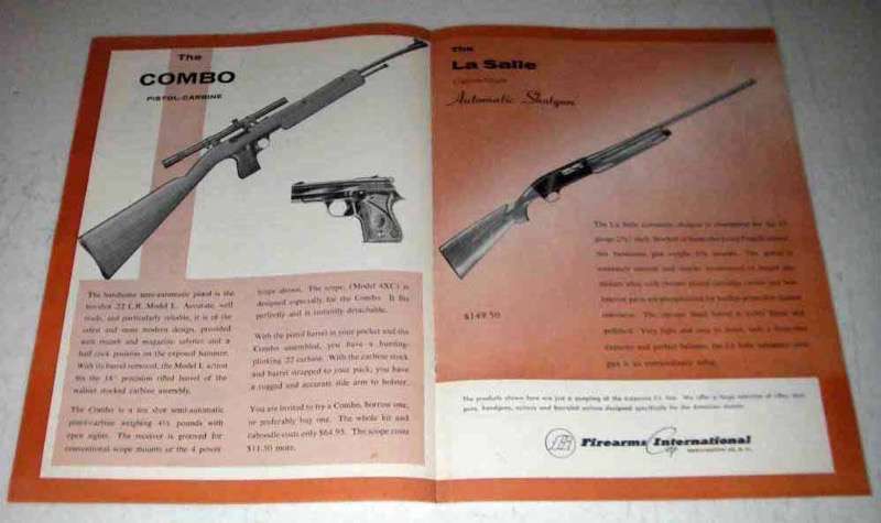 1962 F.I. Advertisement - Model L Combo Pistol-Carbine