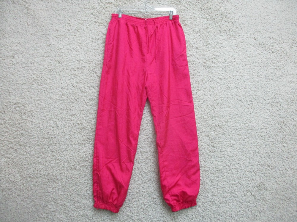 VINTAGE JCPENNEY Olympics Pants Large Adult Pink Joggers Windbreaker Womens L