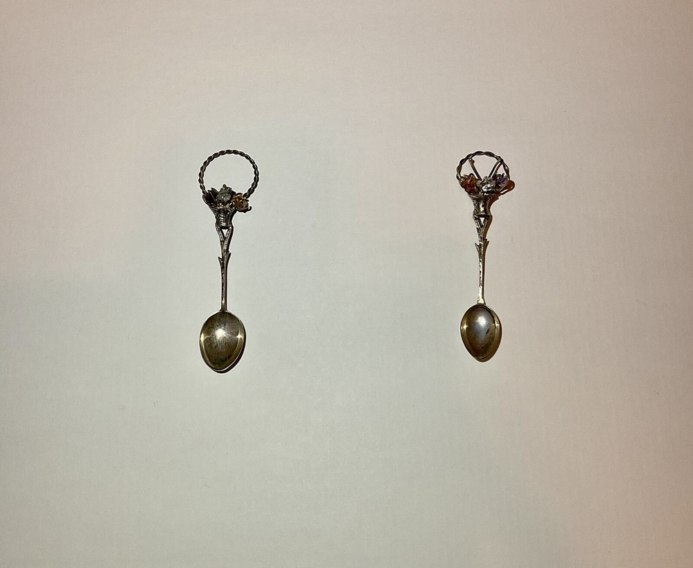 Set of decorative crystal teaspoons