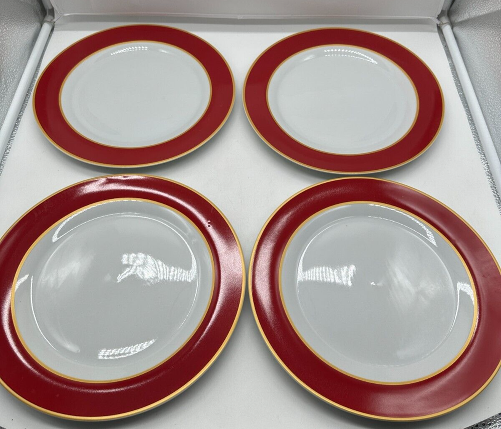 Set of 4 Ten 10 Strawberry Street Halo Red 10 1/4