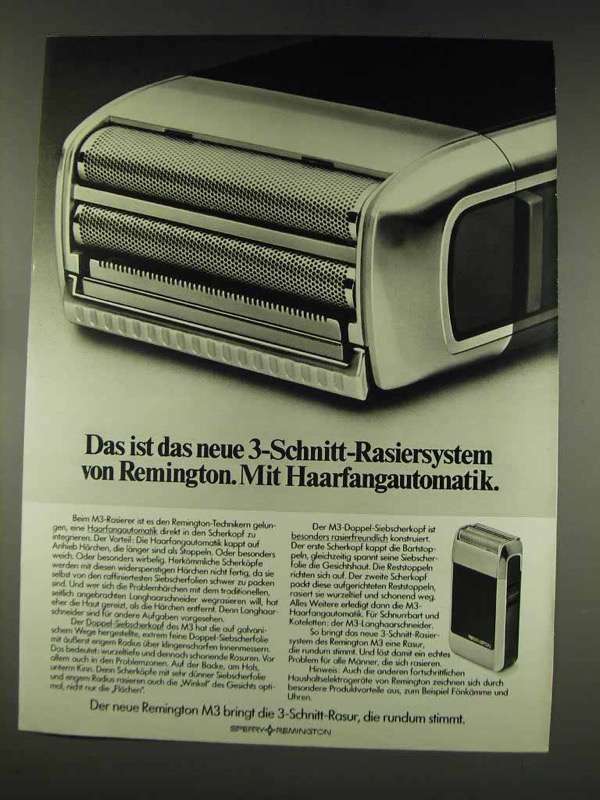 1977 Remington M3 Shaver Ad - in German