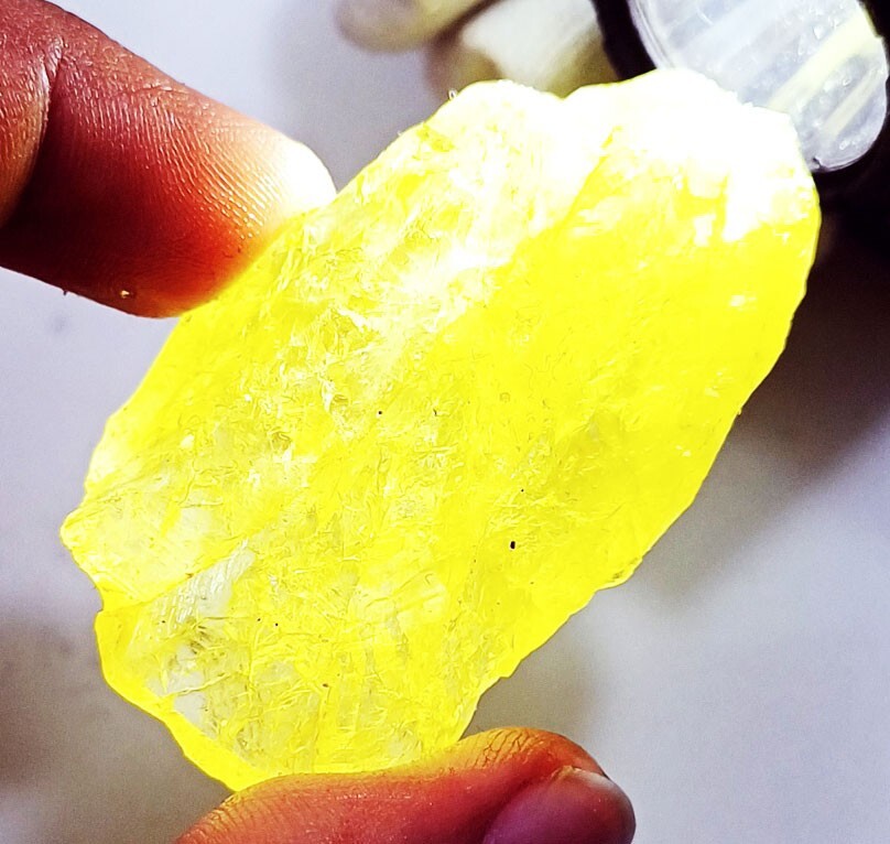 191.00 Ct Brazilian Natural Yellow Lemon Topaz Rough Certified Loose Gemstone