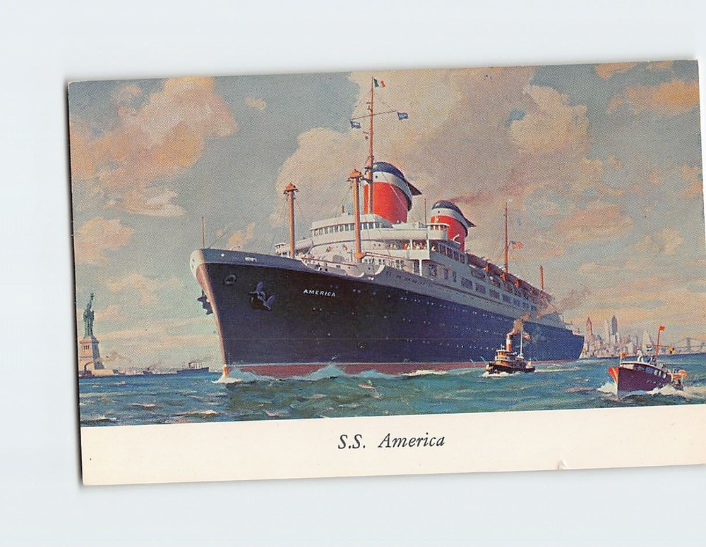 Vintage S.S. America Postcard from United States Lines – Classic Ocean Liner Memorabilia