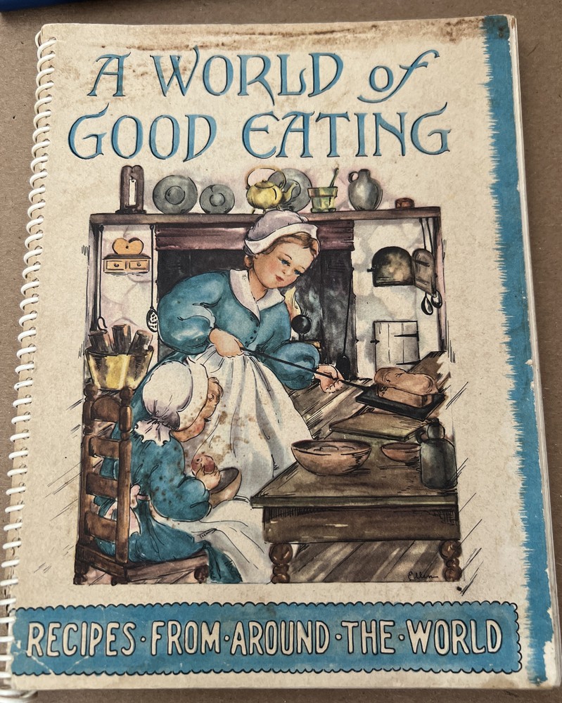1951 Spiral Cookbook - International Recipes with Color Pages for Good Eating-image
