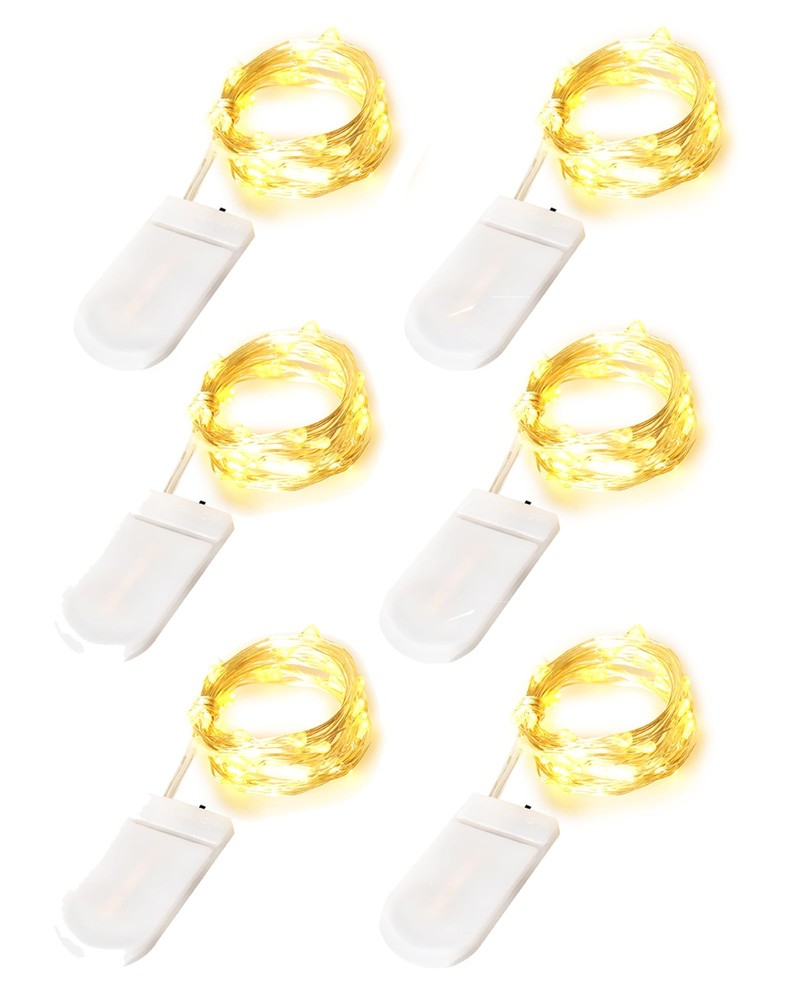 Fairy Lights Battery Operated Christmas Lights 6 Pack 7Ft 20 LED Mini String ...