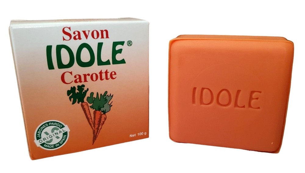 Idole Carrot Soap 3.5 Oz 100g Vitamin B-Carotene Savon Carotte Jabon Zanahoria